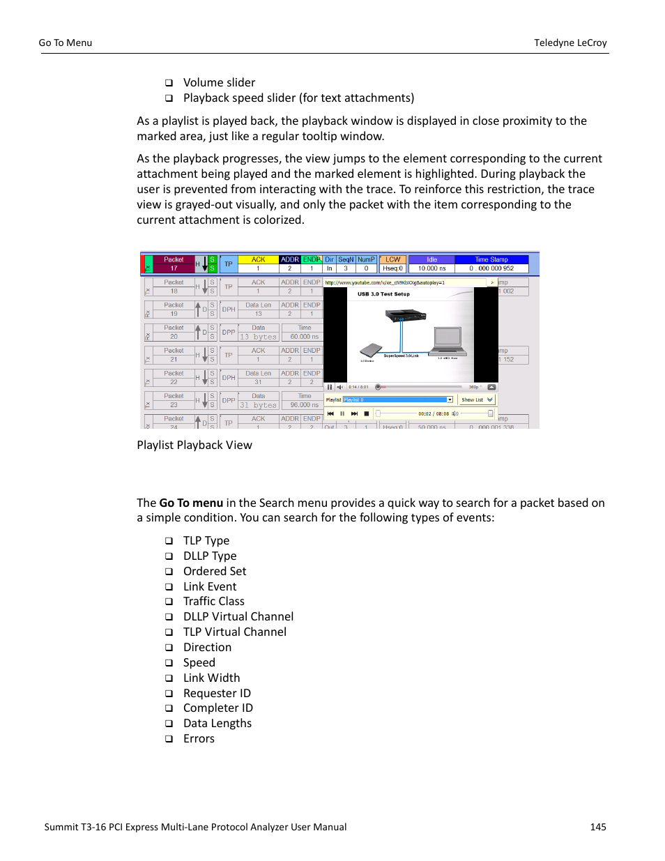 8 go to menu | Teledyne LeCroy Summit T3-16 PCIe Multi-lane Protocol Analyzer User Manual User Manual | Page 157 / 266