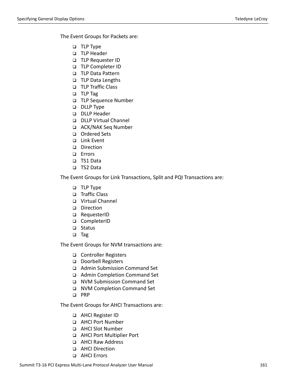 Teledyne LeCroy Summit T3-16 PCIe Multi-lane Protocol Analyzer User Manual User Manual | Page 173 / 266