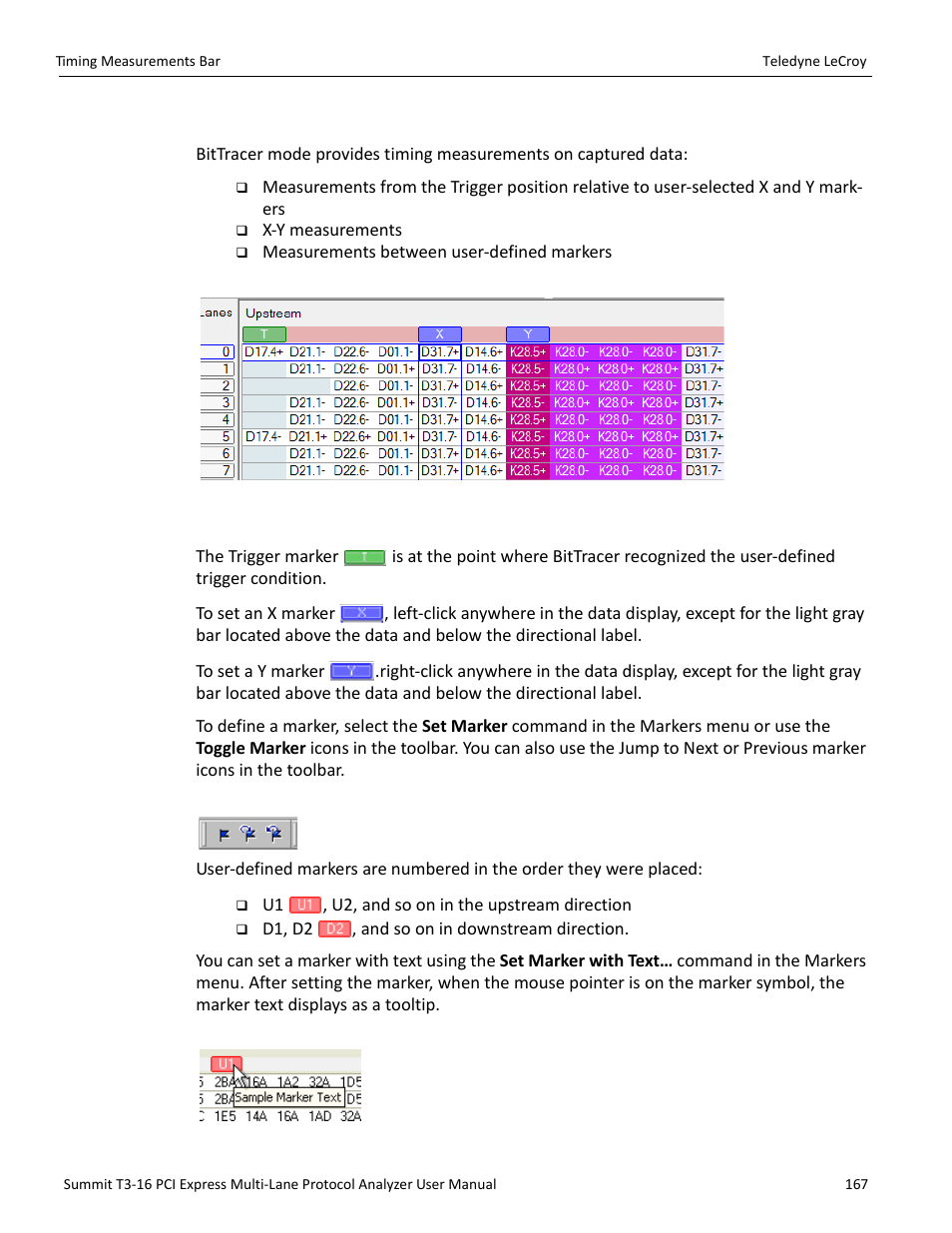 8 timing measurements bar, 1 markers bar | Teledyne LeCroy Summit T3-16 PCIe Multi-lane Protocol Analyzer User Manual User Manual | Page 179 / 266