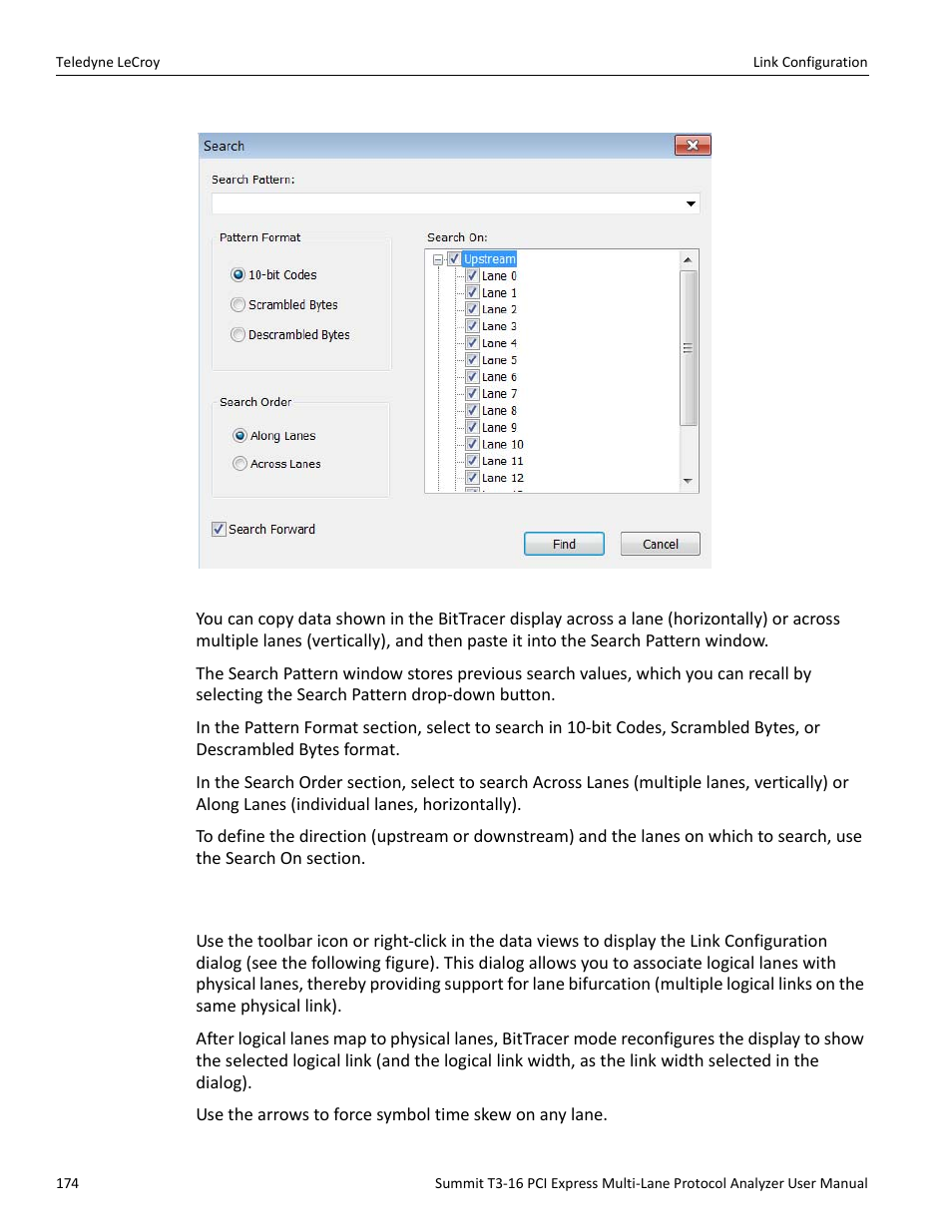 15 link configuration | Teledyne LeCroy Summit T3-16 PCIe Multi-lane Protocol Analyzer User Manual User Manual | Page 186 / 266