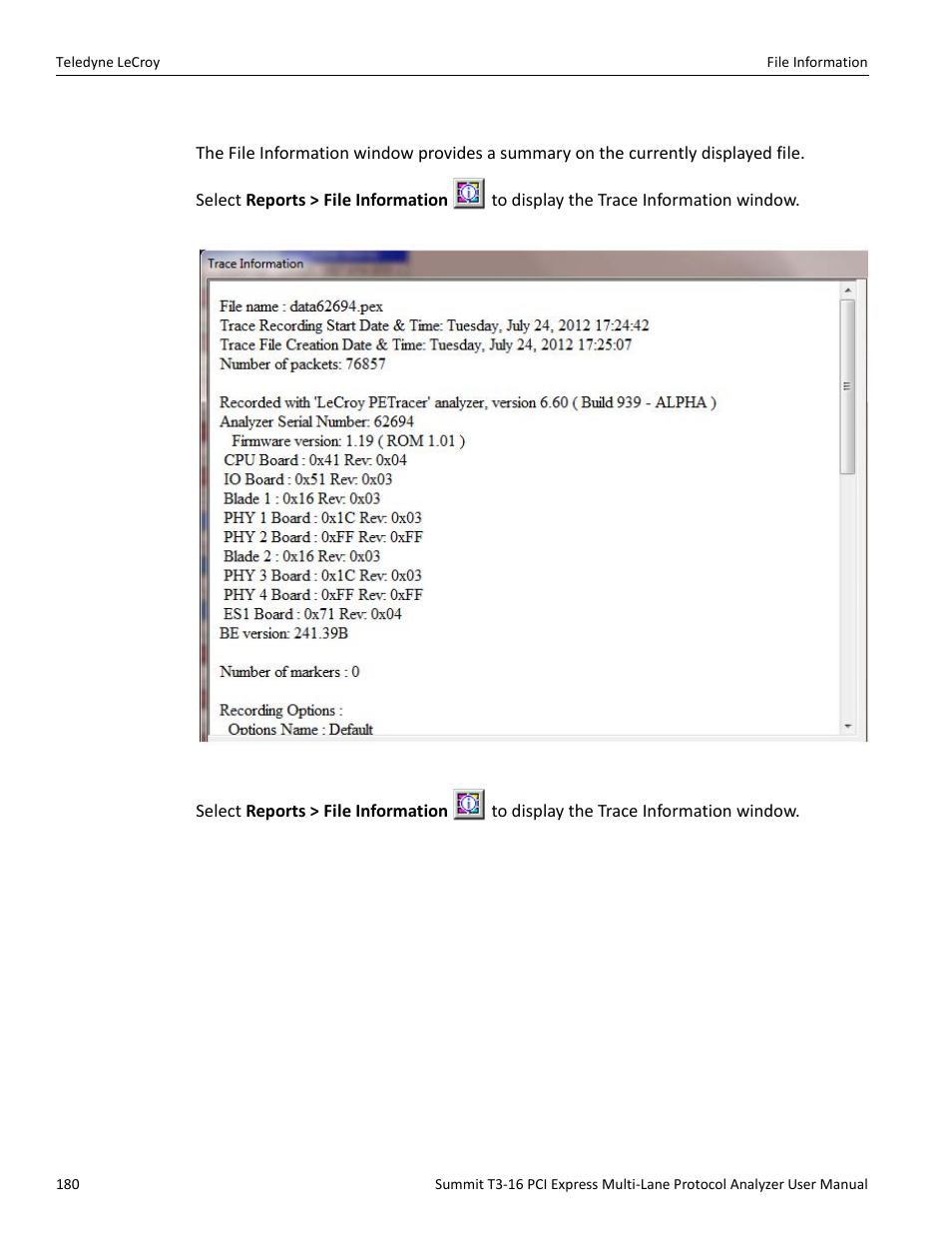 1 file information | Teledyne LeCroy Summit T3-16 PCIe Multi-lane Protocol Analyzer User Manual User Manual | Page 192 / 266
