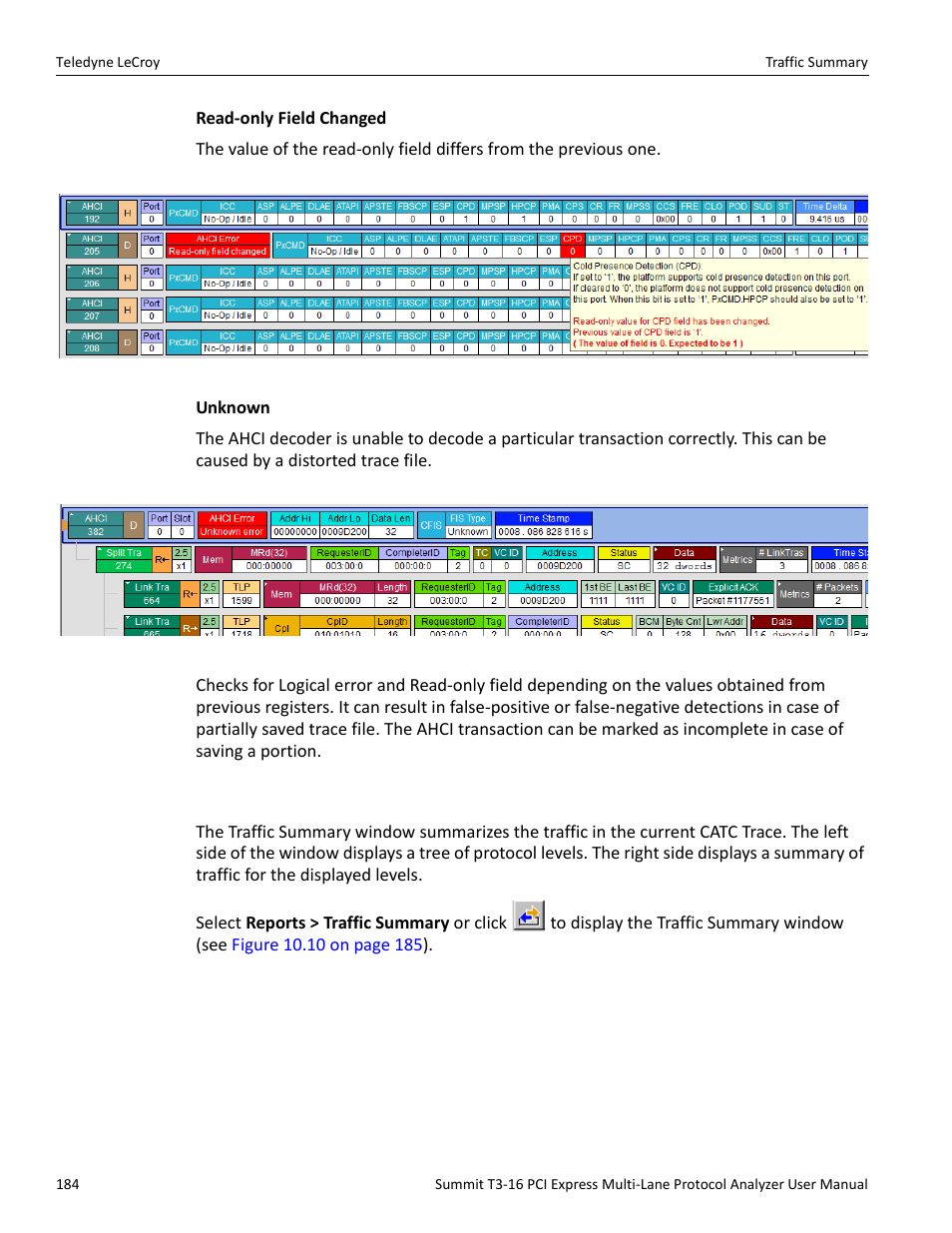 3 traffic summary | Teledyne LeCroy Summit T3-16 PCIe Multi-lane Protocol Analyzer User Manual User Manual | Page 196 / 266