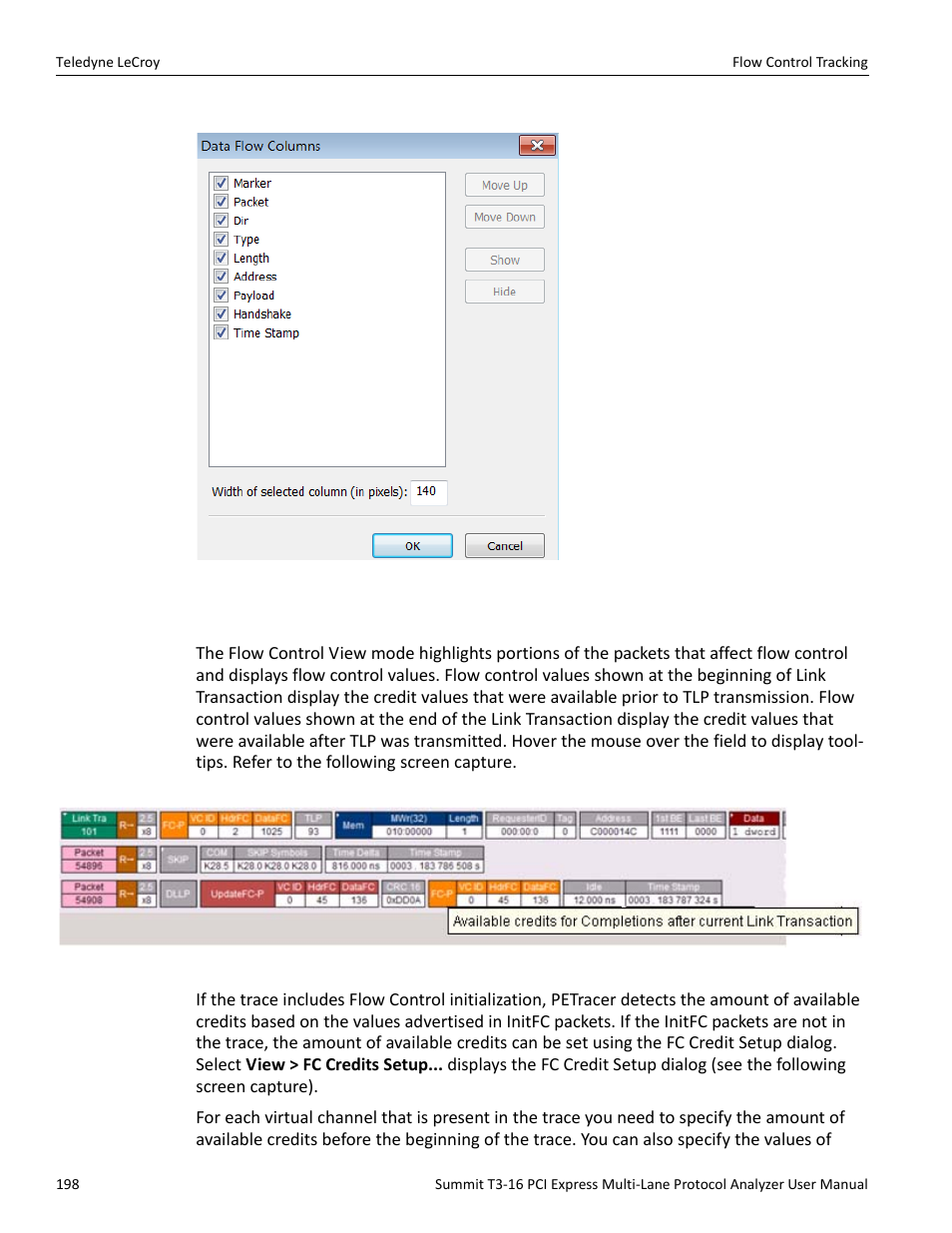 7 flow control tracking | Teledyne LeCroy Summit T3-16 PCIe Multi-lane Protocol Analyzer User Manual User Manual | Page 210 / 266