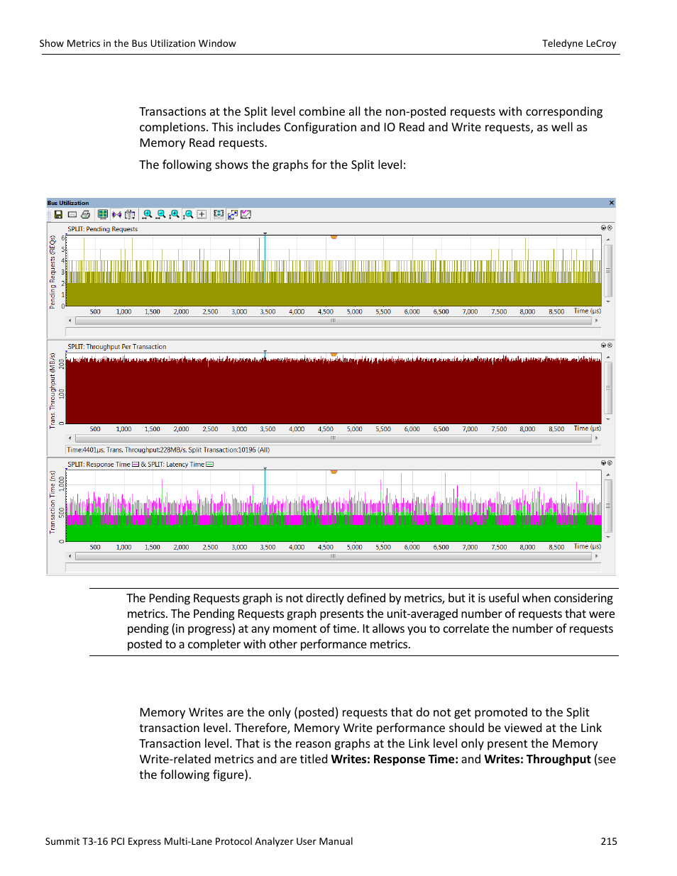 3 split transaction level graphs, 4 link transaction level graphs | Teledyne LeCroy Summit T3-16 PCIe Multi-lane Protocol Analyzer User Manual User Manual | Page 227 / 266