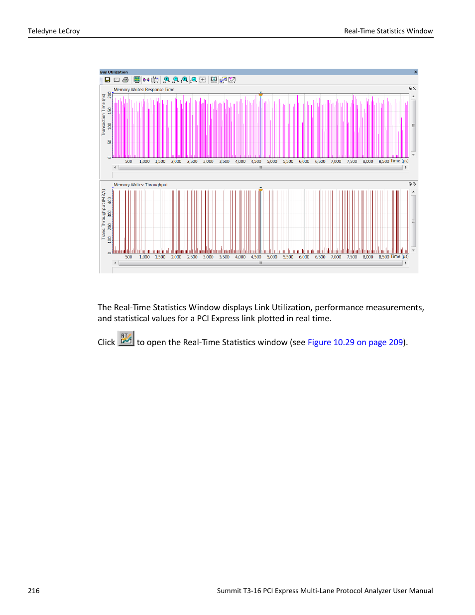 19 real-time statistics window | Teledyne LeCroy Summit T3-16 PCIe Multi-lane Protocol Analyzer User Manual User Manual | Page 228 / 266