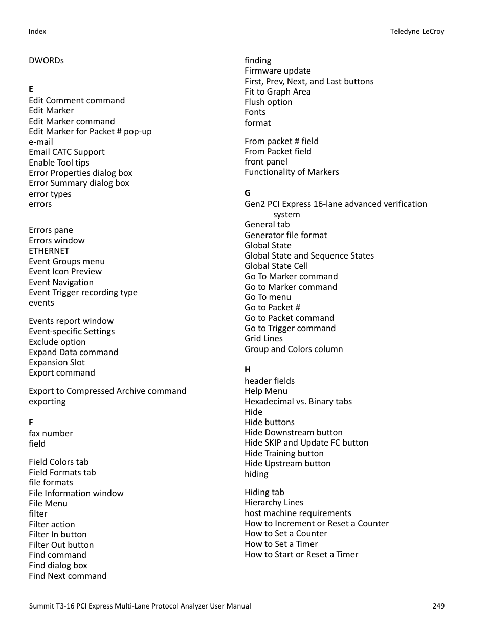 Teledyne LeCroy Summit T3-16 PCIe Multi-lane Protocol Analyzer User Manual User Manual | Page 261 / 266
