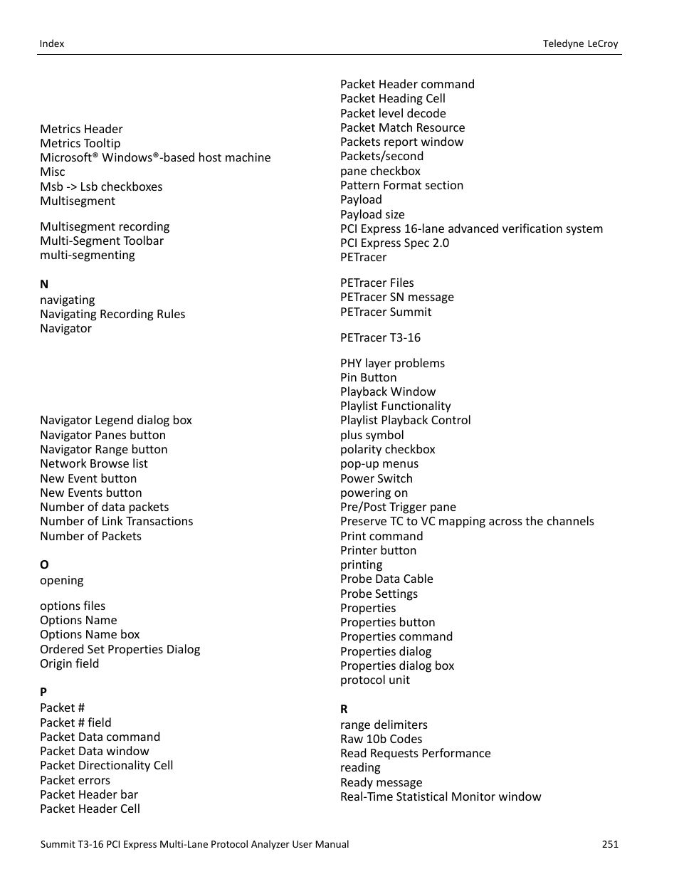 Teledyne LeCroy Summit T3-16 PCIe Multi-lane Protocol Analyzer User Manual User Manual | Page 263 / 266