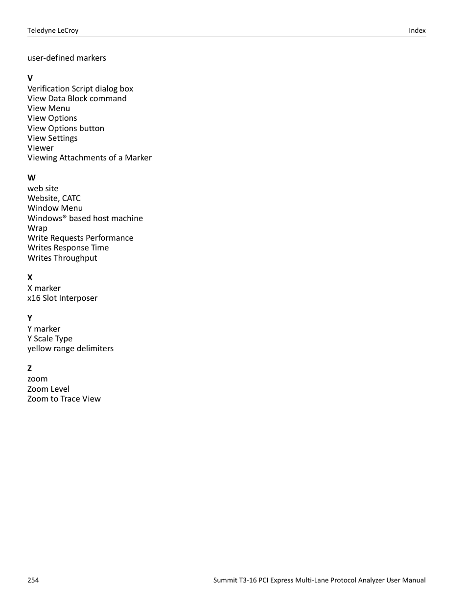 Teledyne LeCroy Summit T3-16 PCIe Multi-lane Protocol Analyzer User Manual User Manual | Page 266 / 266