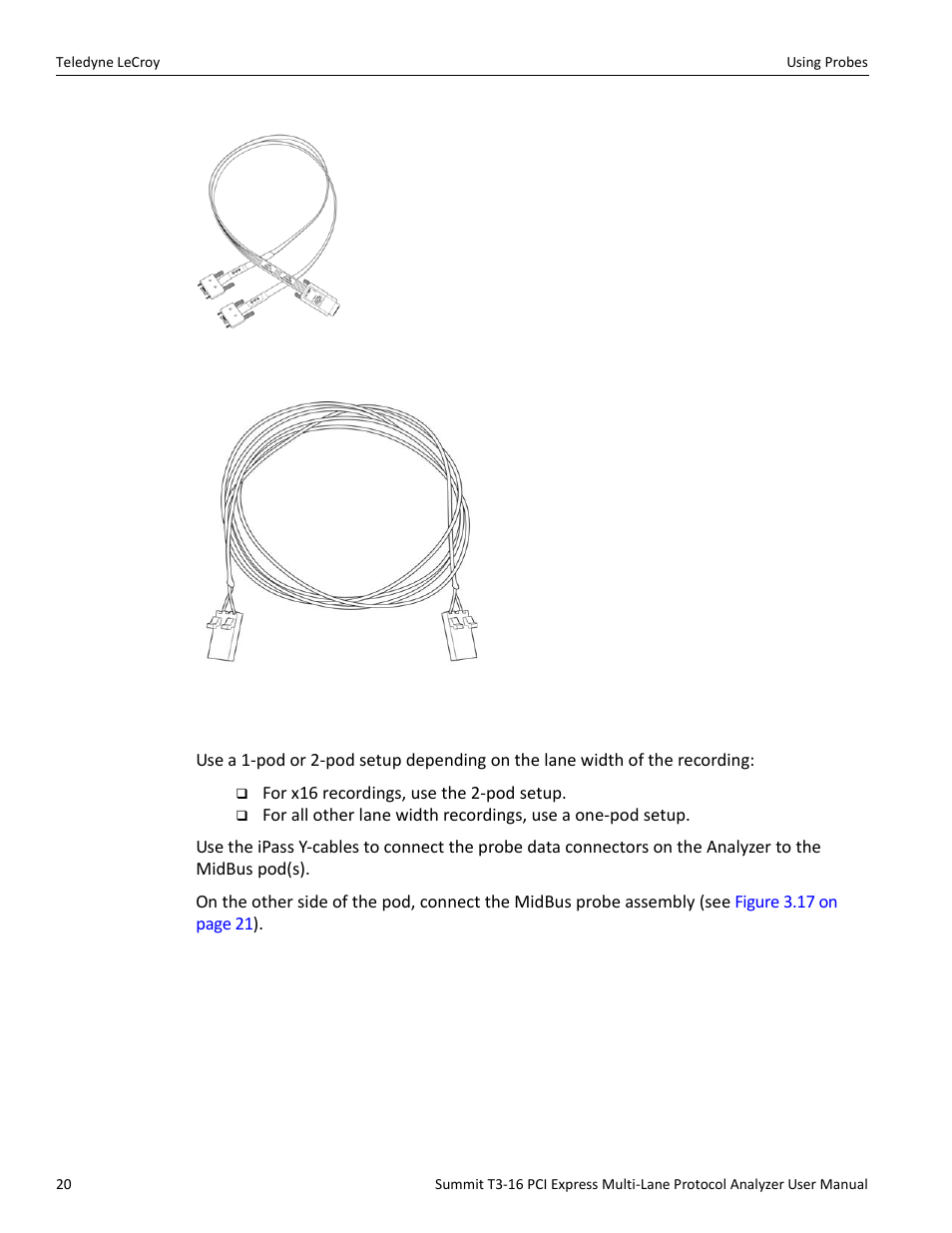 Connections overview for gen2 midbus probe | Teledyne LeCroy Summit T3-16 PCIe Multi-lane Protocol Analyzer User Manual User Manual | Page 32 / 266