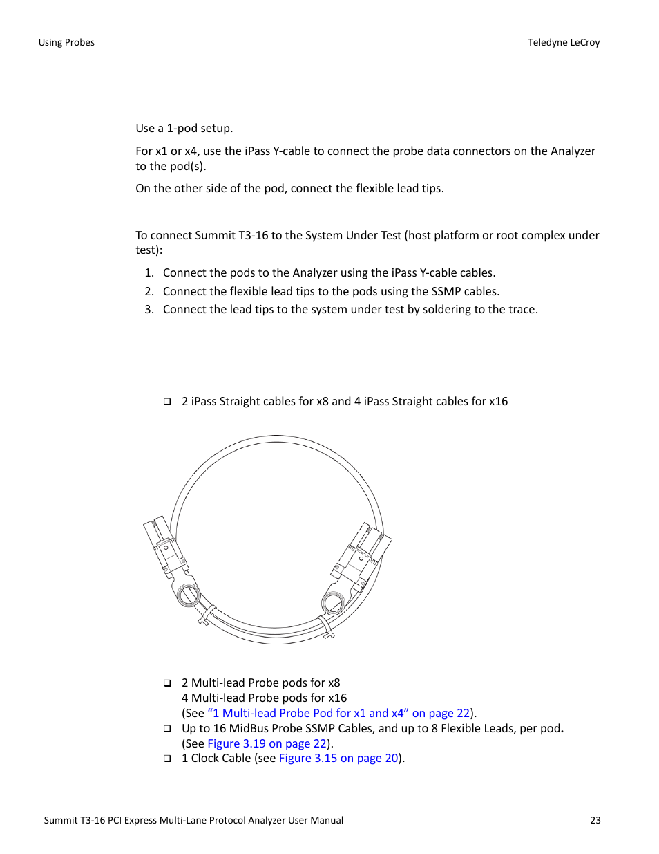 Connections for gen2 multi-lead probe, Overview, Connection procedure | Components | Teledyne LeCroy Summit T3-16 PCIe Multi-lane Protocol Analyzer User Manual User Manual | Page 35 / 266