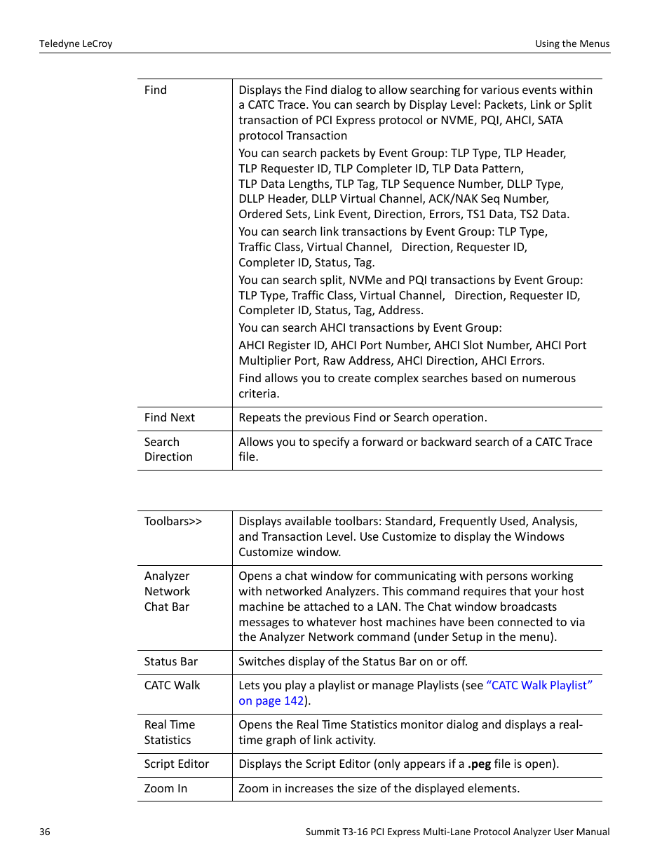 7 view menu | Teledyne LeCroy Summit T3-16 PCIe Multi-lane Protocol Analyzer User Manual User Manual | Page 48 / 266