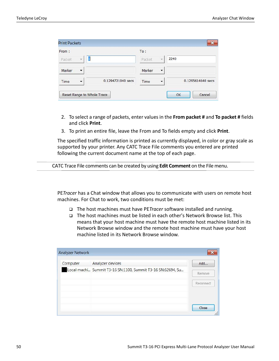 16 analyzer chat window | Teledyne LeCroy Summit T3-16 PCIe Multi-lane Protocol Analyzer User Manual User Manual | Page 62 / 266