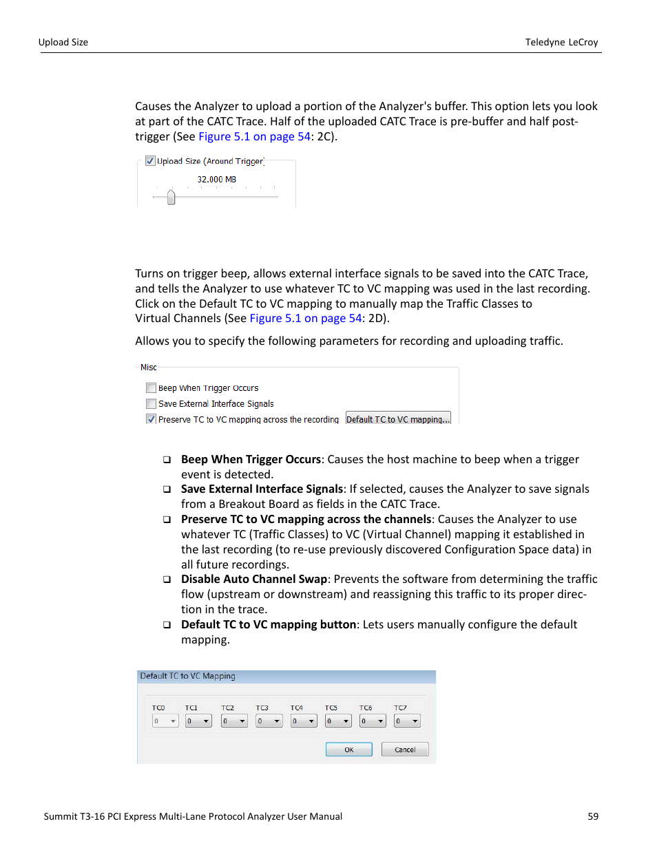 9 upload size, 10 misc | Teledyne LeCroy Summit T3-16 PCIe Multi-lane Protocol Analyzer User Manual User Manual | Page 71 / 266