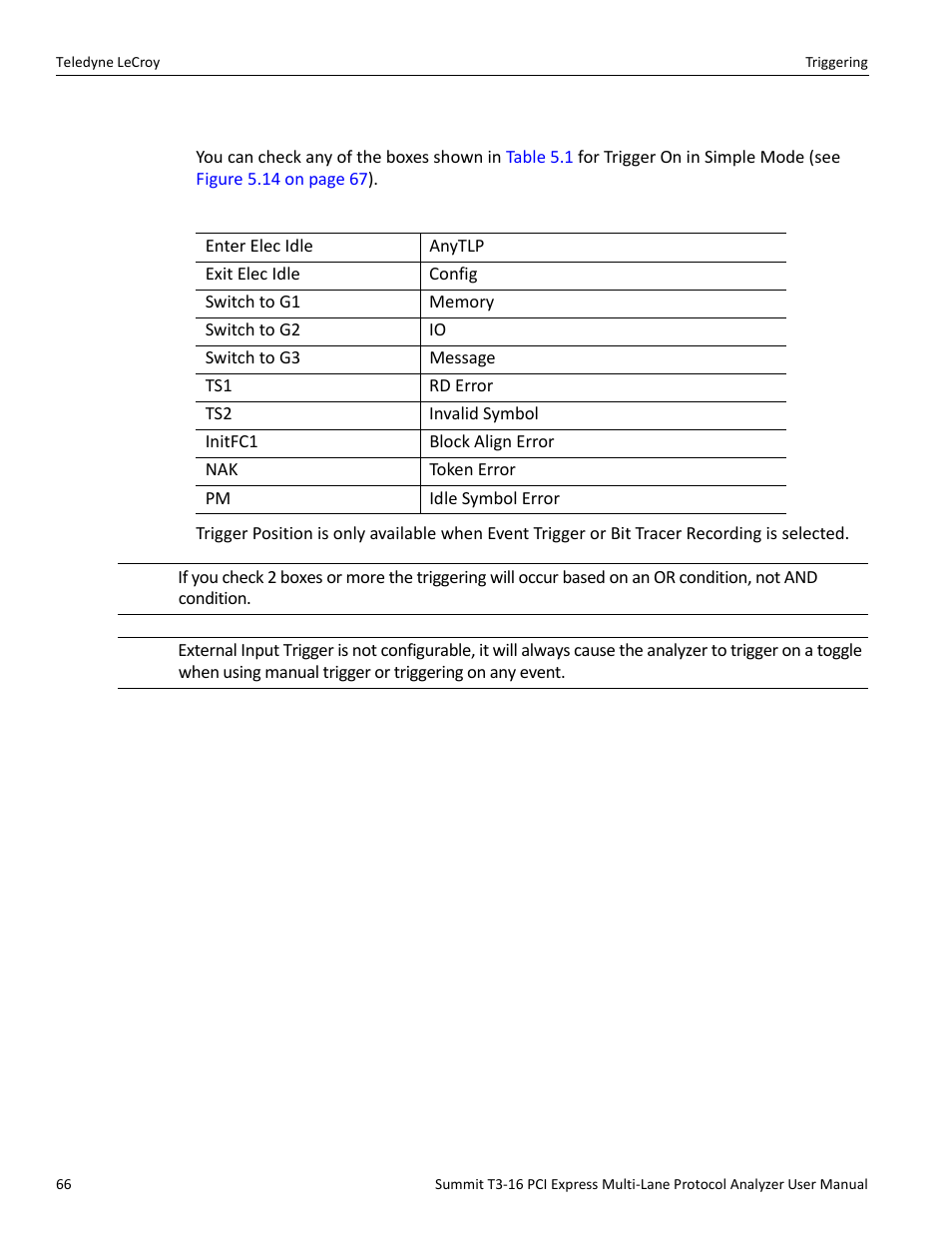 1 triggering on (simple mode) | Teledyne LeCroy Summit T3-16 PCIe Multi-lane Protocol Analyzer User Manual User Manual | Page 78 / 266