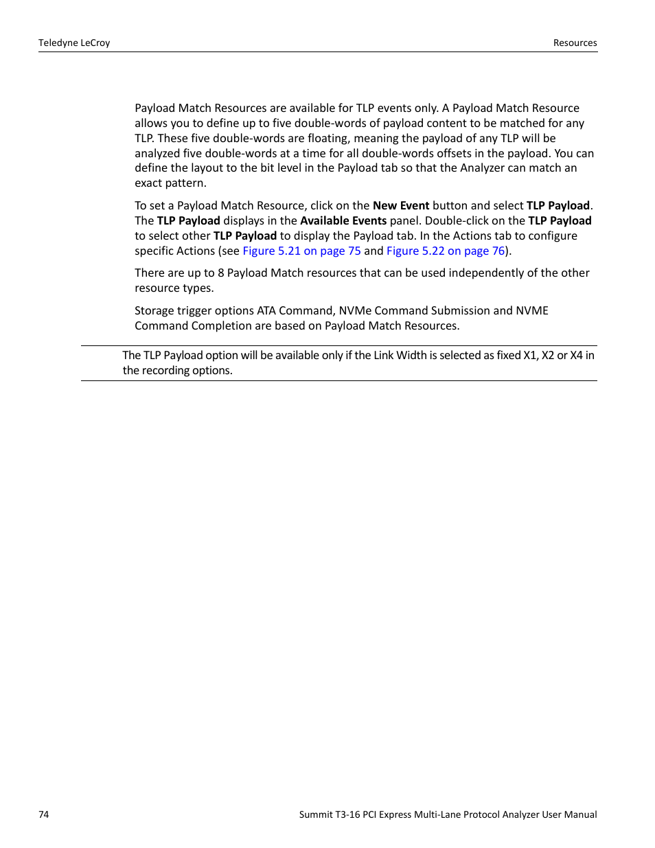 3 payload match resource | Teledyne LeCroy Summit T3-16 PCIe Multi-lane Protocol Analyzer User Manual User Manual | Page 86 / 266