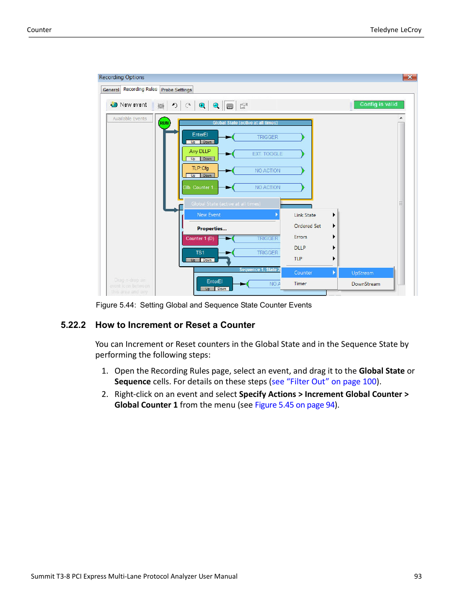 2 how to increment or reset a counter | Teledyne LeCroy Summit T3-8 PCIe Multi-lane Protocol Analyzer User Manual User Manual | Page 105 / 266