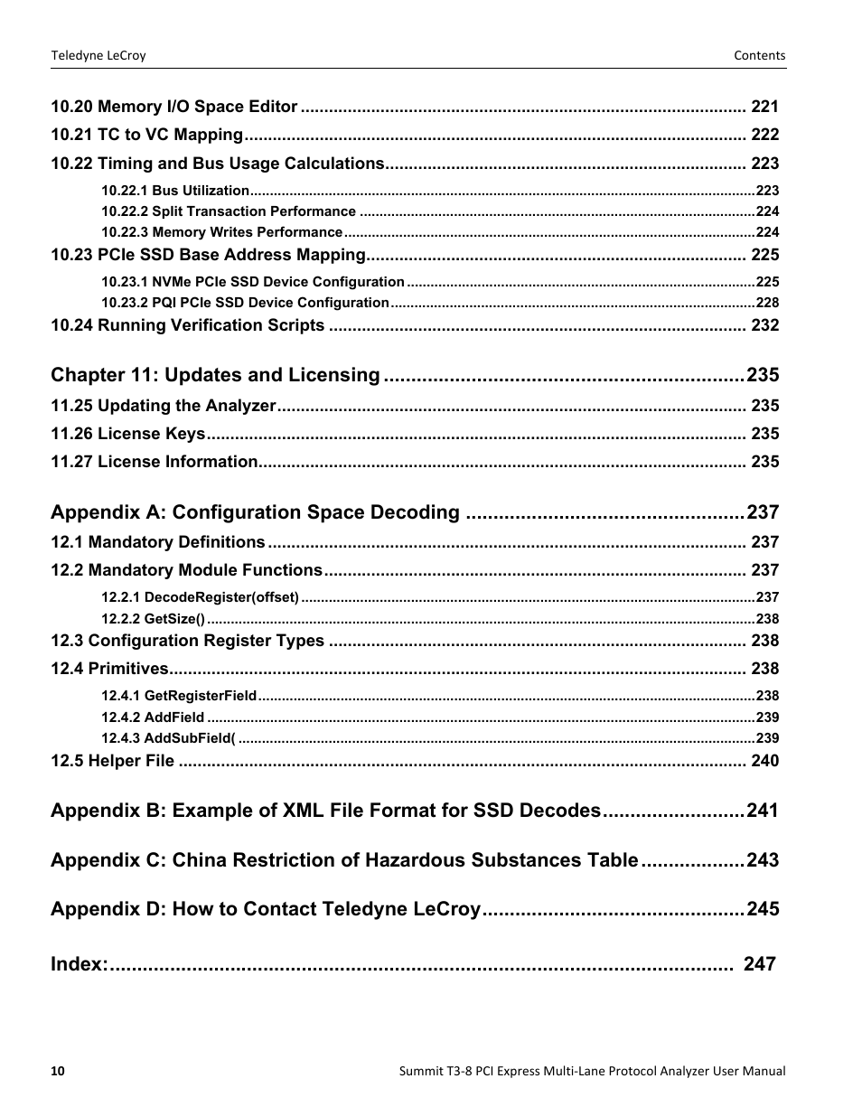 Teledyne LeCroy Summit T3-8 PCIe Multi-lane Protocol Analyzer User Manual User Manual | Page 12 / 266