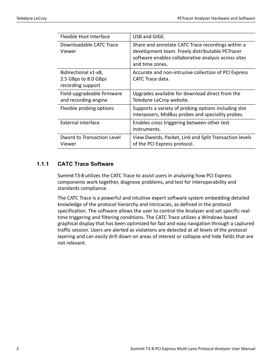 1 catc trace software | Teledyne LeCroy Summit T3-8 PCIe Multi-lane Protocol Analyzer User Manual User Manual | Page 14 / 266