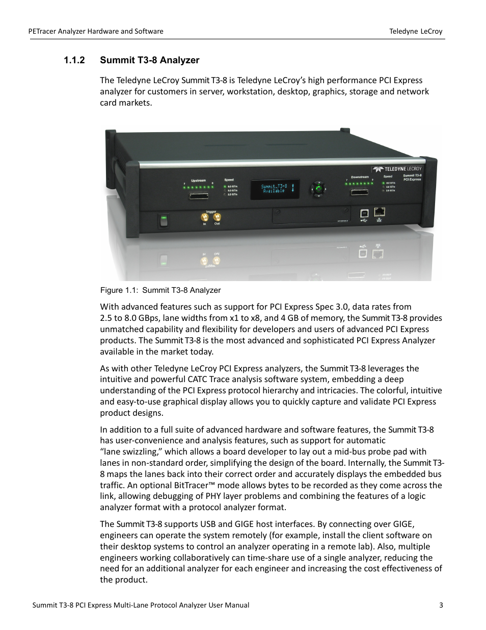 2 summit t3-8 analyzer | Teledyne LeCroy Summit T3-8 PCIe Multi-lane Protocol Analyzer User Manual User Manual | Page 15 / 266