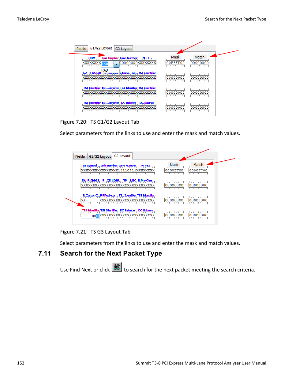 11 search for the next packet type | Teledyne LeCroy Summit T3-8 PCIe Multi-lane Protocol Analyzer User Manual User Manual | Page 164 / 266