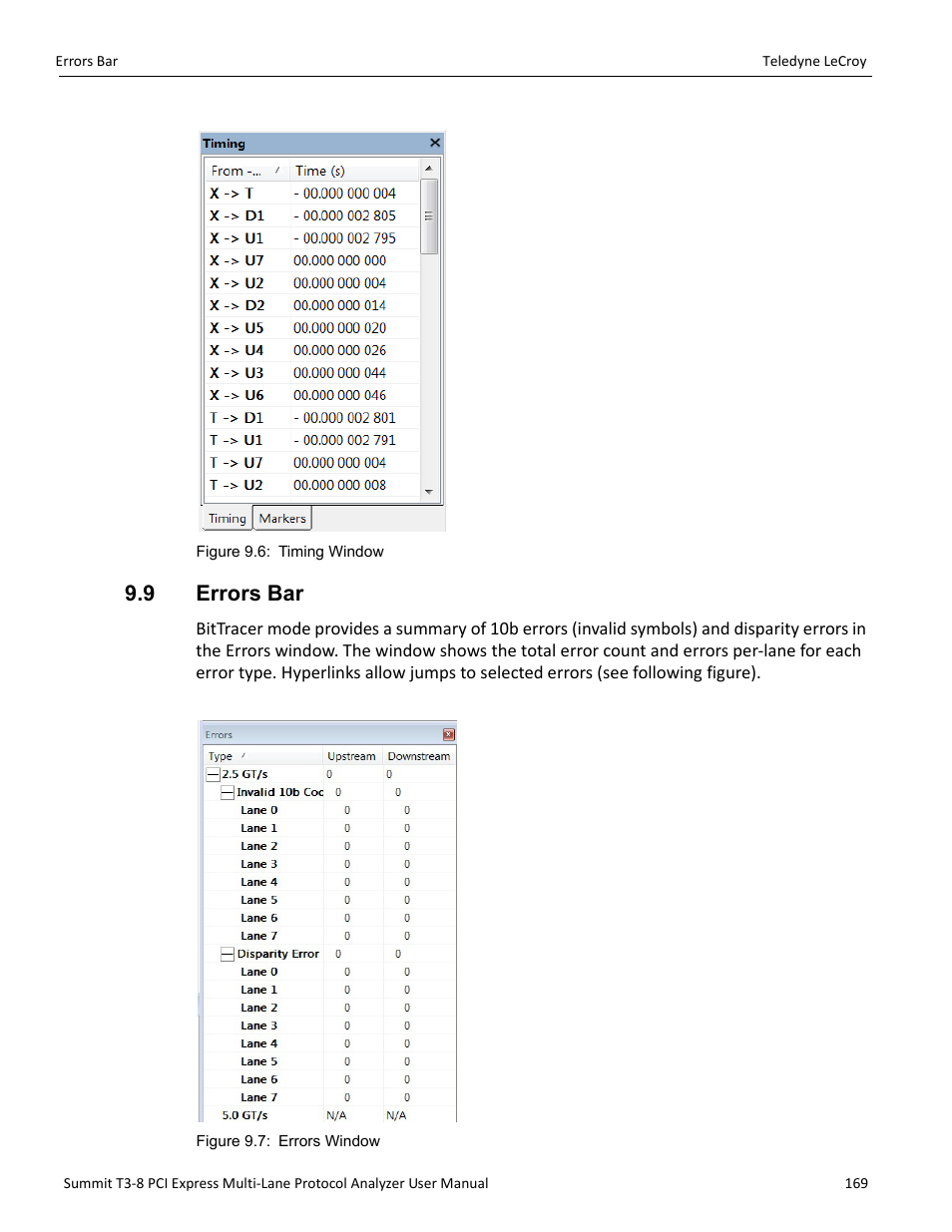 9 errors bar | Teledyne LeCroy Summit T3-8 PCIe Multi-lane Protocol Analyzer User Manual User Manual | Page 181 / 266