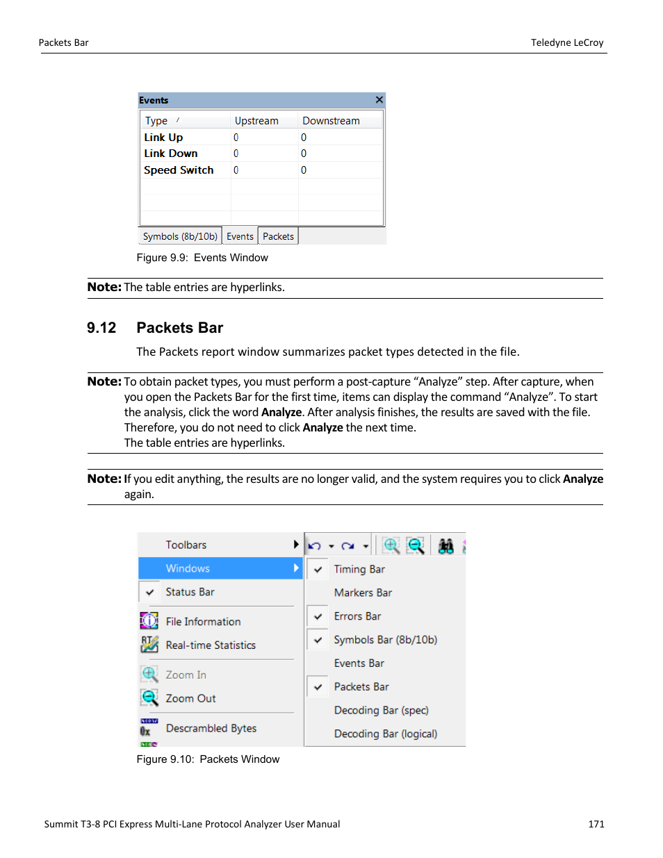 12 packets bar | Teledyne LeCroy Summit T3-8 PCIe Multi-lane Protocol Analyzer User Manual User Manual | Page 183 / 266