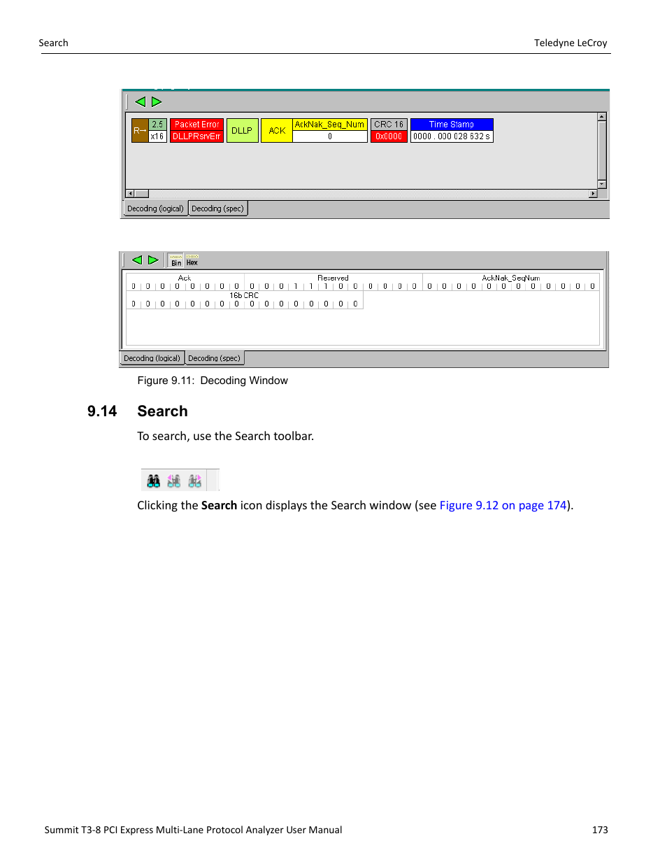 14 search | Teledyne LeCroy Summit T3-8 PCIe Multi-lane Protocol Analyzer User Manual User Manual | Page 185 / 266