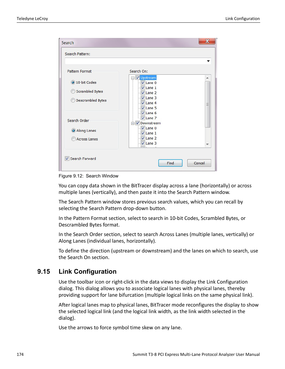 15 link configuration | Teledyne LeCroy Summit T3-8 PCIe Multi-lane Protocol Analyzer User Manual User Manual | Page 186 / 266