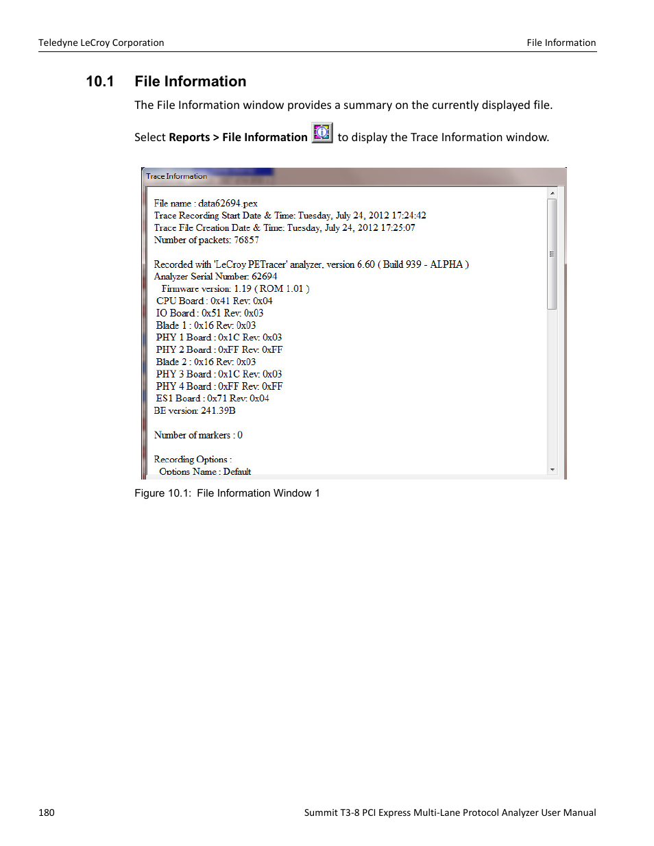 1 file information | Teledyne LeCroy Summit T3-8 PCIe Multi-lane Protocol Analyzer User Manual User Manual | Page 192 / 266
