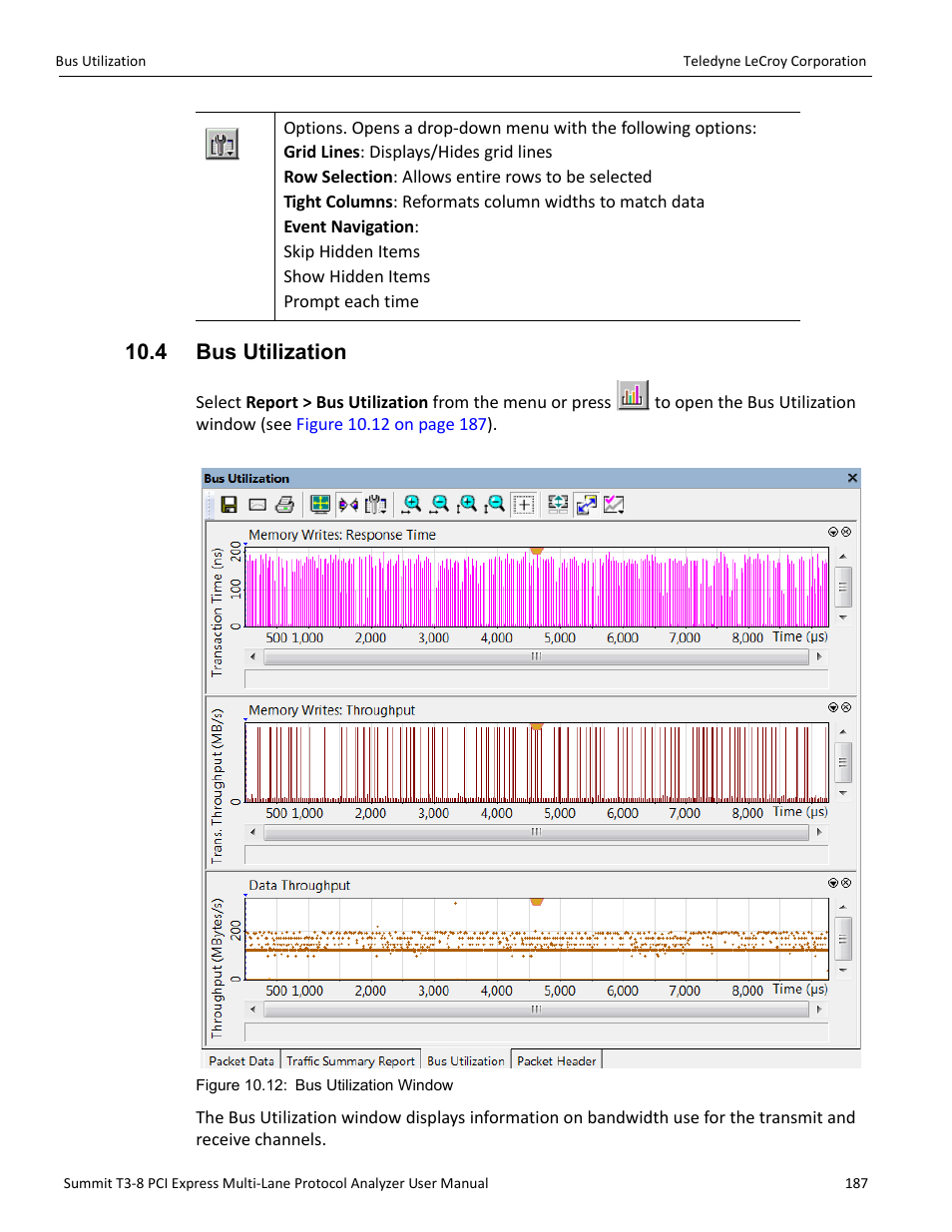 4 bus utilization | Teledyne LeCroy Summit T3-8 PCIe Multi-lane Protocol Analyzer User Manual User Manual | Page 199 / 266