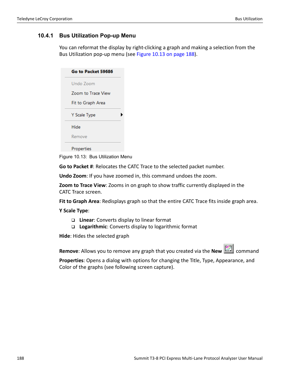 1 bus utilization pop-up menu | Teledyne LeCroy Summit T3-8 PCIe Multi-lane Protocol Analyzer User Manual User Manual | Page 200 / 266