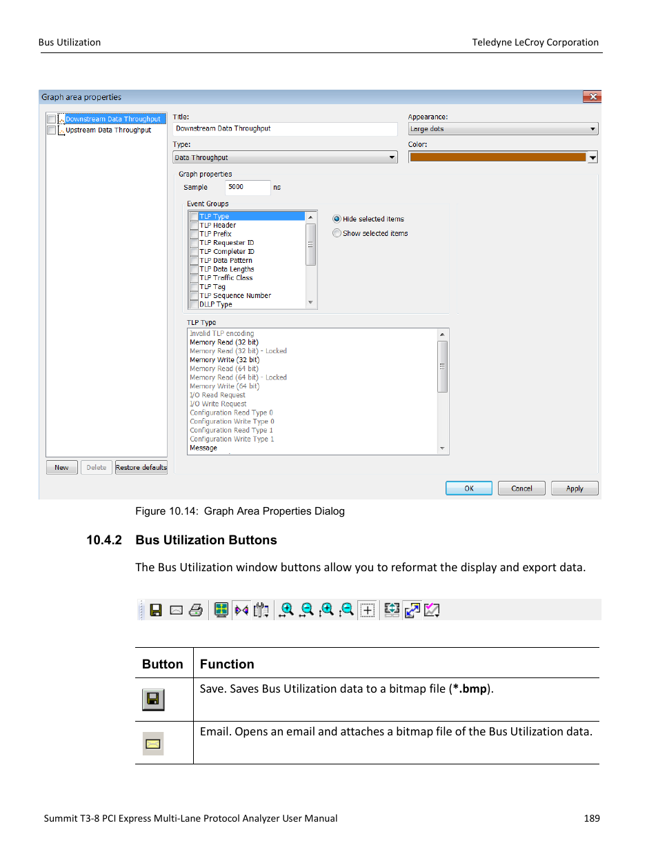 2 bus utilization buttons | Teledyne LeCroy Summit T3-8 PCIe Multi-lane Protocol Analyzer User Manual User Manual | Page 201 / 266