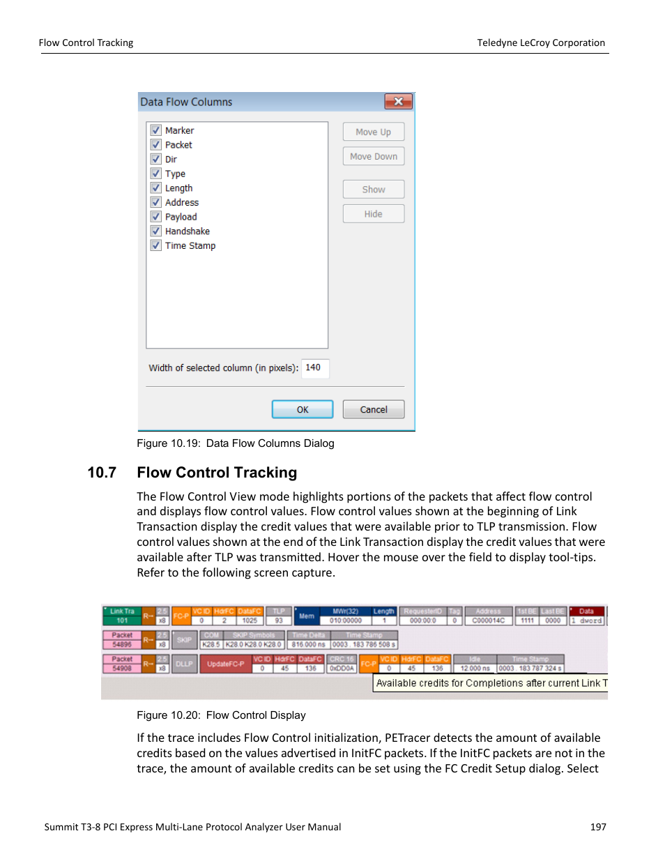 7 flow control tracking | Teledyne LeCroy Summit T3-8 PCIe Multi-lane Protocol Analyzer User Manual User Manual | Page 209 / 266