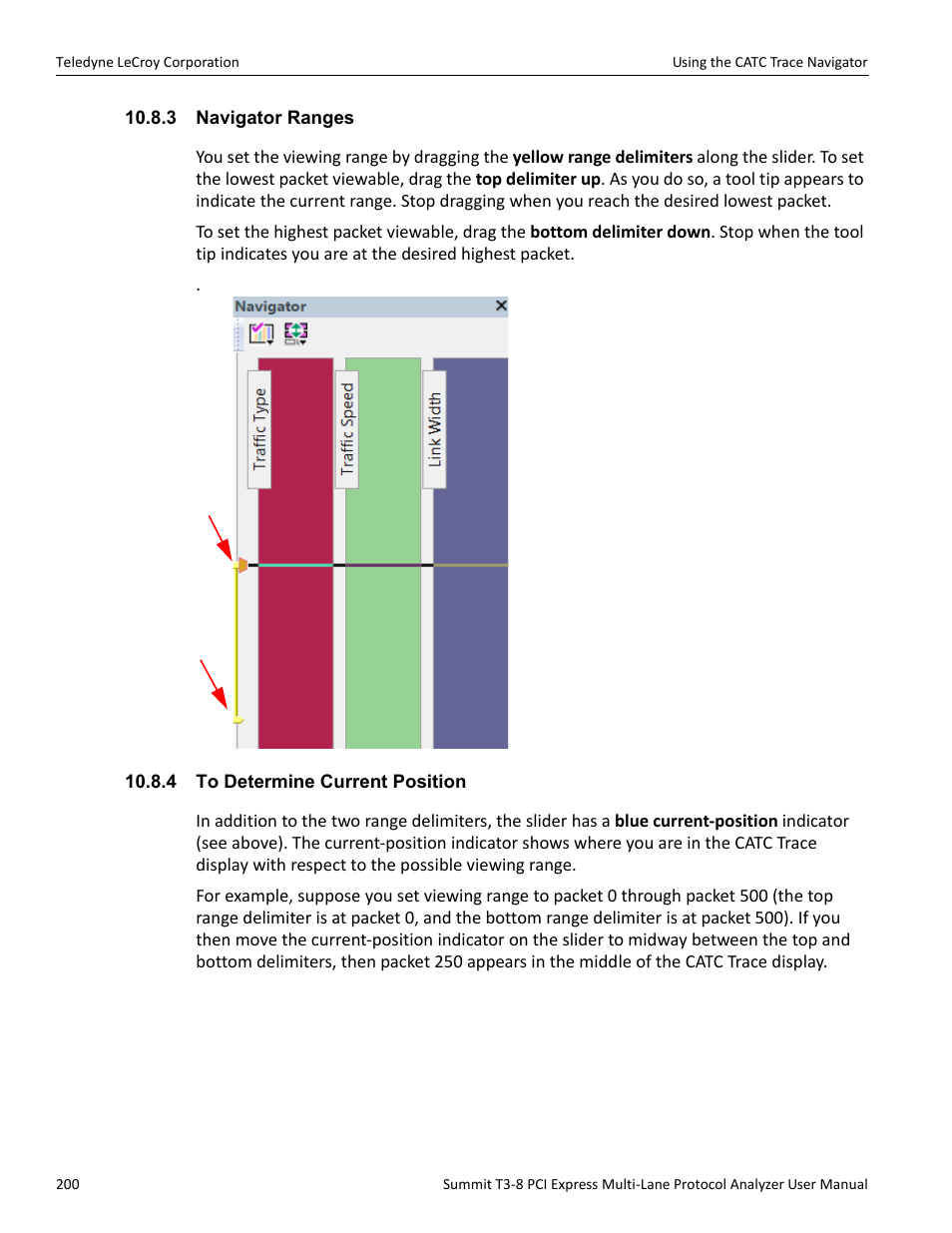 3 navigator ranges, 4 to determine current position | Teledyne LeCroy Summit T3-8 PCIe Multi-lane Protocol Analyzer User Manual User Manual | Page 212 / 266