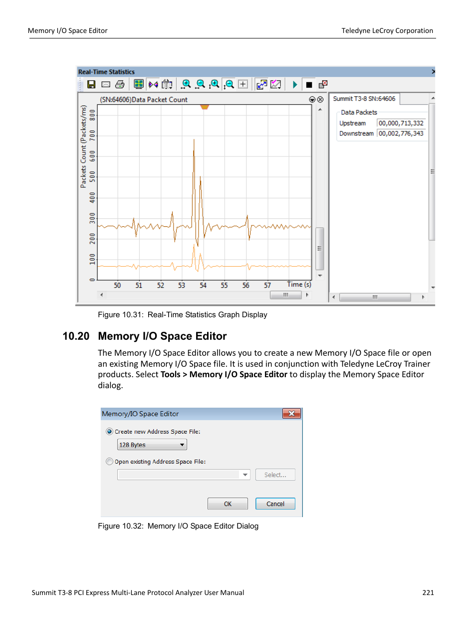 20 memory i/o space editor | Teledyne LeCroy Summit T3-8 PCIe Multi-lane Protocol Analyzer User Manual User Manual | Page 233 / 266