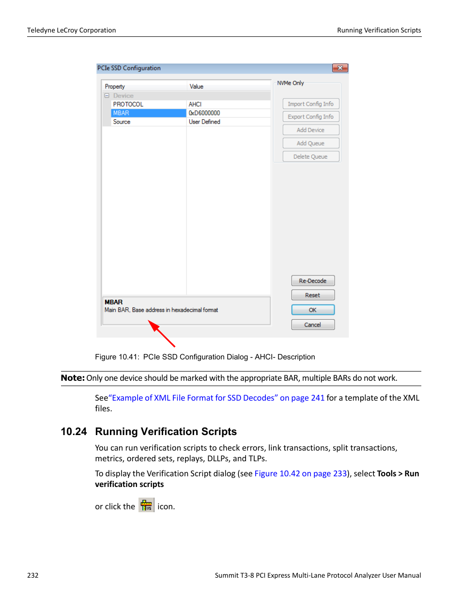 24 running verification scripts | Teledyne LeCroy Summit T3-8 PCIe Multi-lane Protocol Analyzer User Manual User Manual | Page 244 / 266