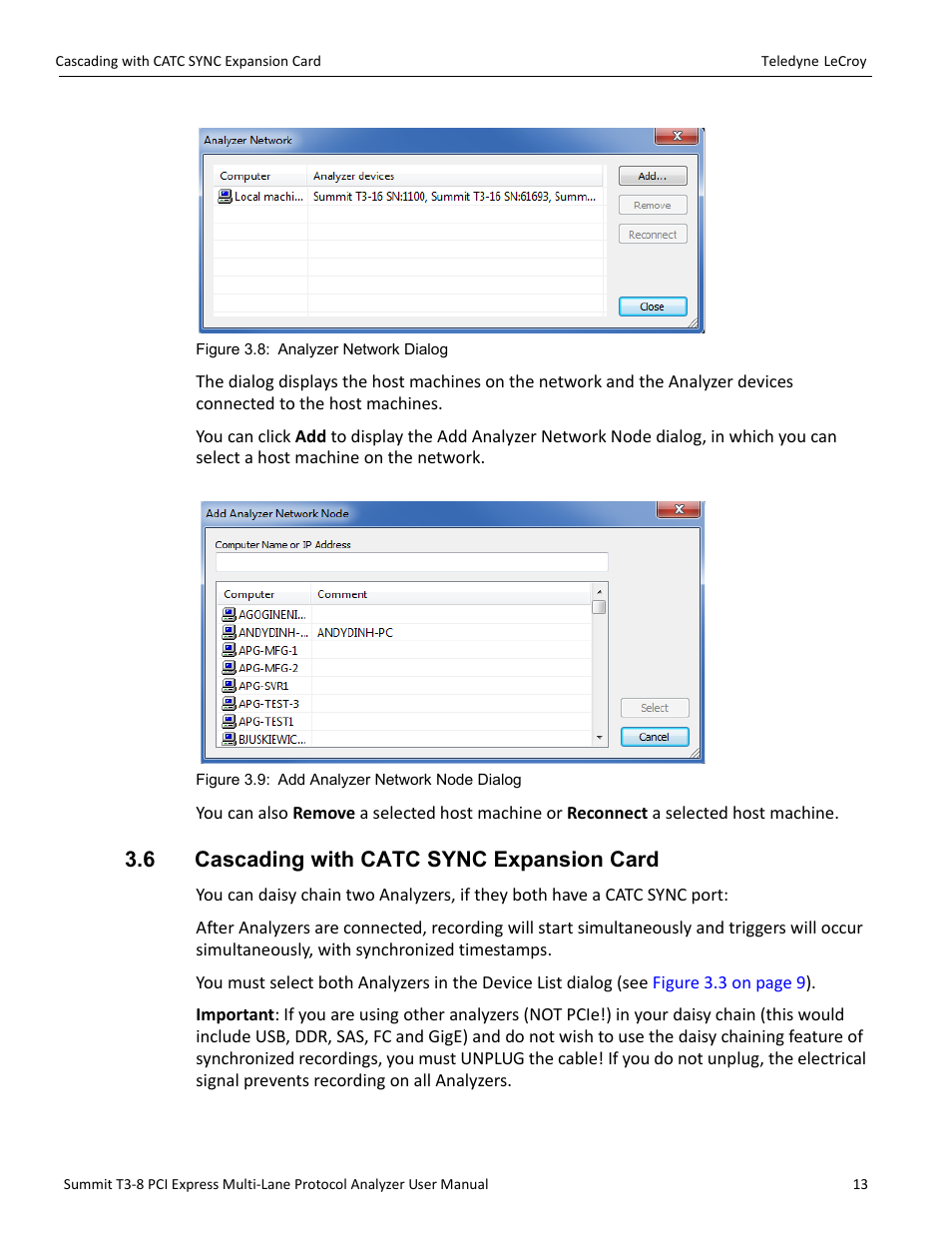 6 cascading with catc sync expansion card | Teledyne LeCroy Summit T3-8 PCIe Multi-lane Protocol Analyzer User Manual User Manual | Page 25 / 266