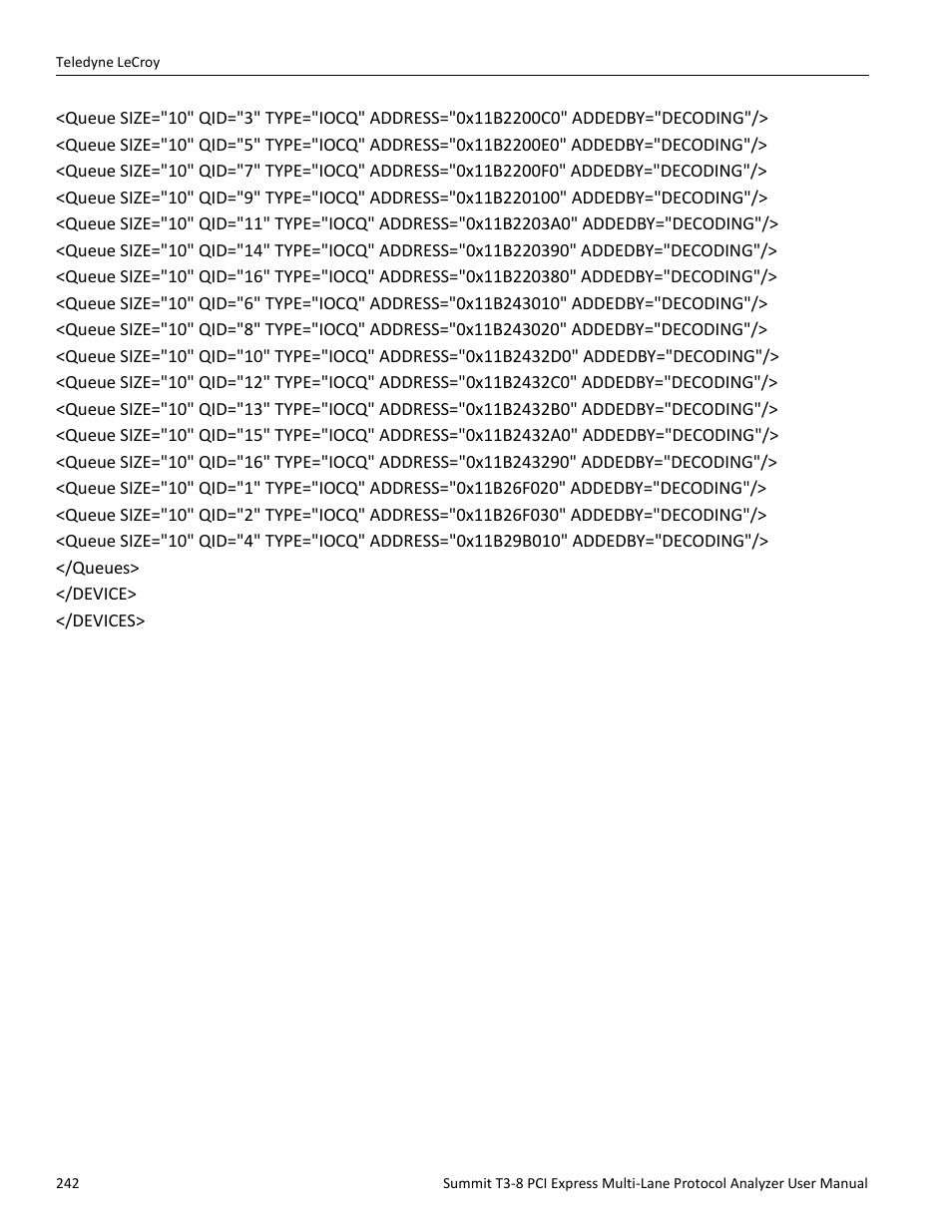 Teledyne LeCroy Summit T3-8 PCIe Multi-lane Protocol Analyzer User Manual User Manual | Page 254 / 266