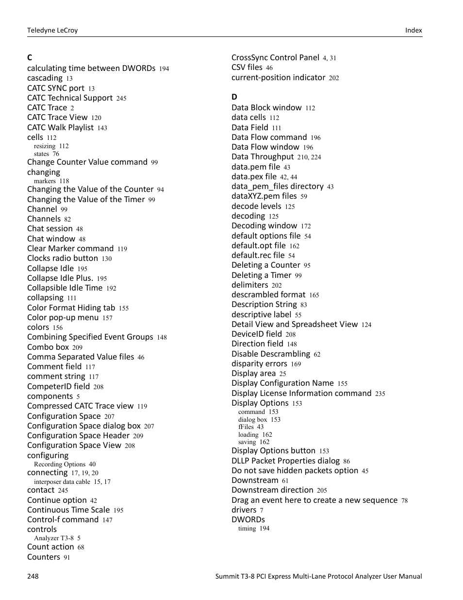 Teledyne LeCroy Summit T3-8 PCIe Multi-lane Protocol Analyzer User Manual User Manual | Page 260 / 266