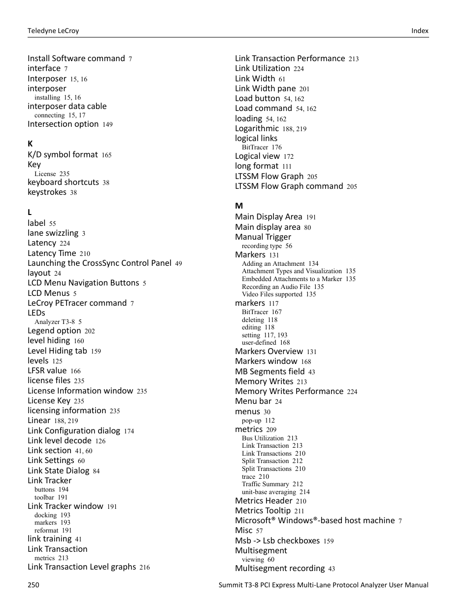 Teledyne LeCroy Summit T3-8 PCIe Multi-lane Protocol Analyzer User Manual User Manual | Page 262 / 266