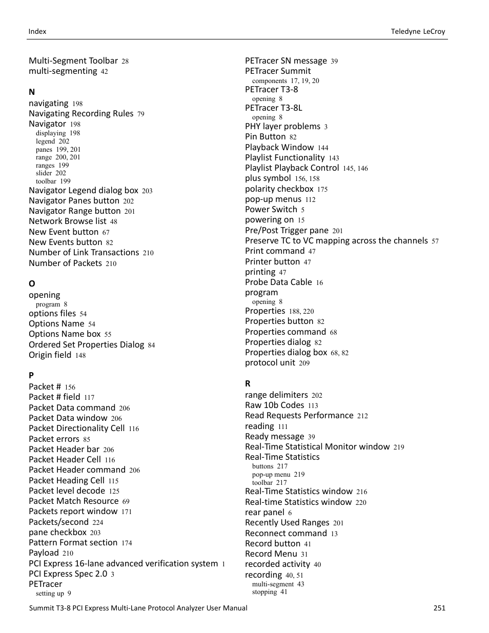 Teledyne LeCroy Summit T3-8 PCIe Multi-lane Protocol Analyzer User Manual User Manual | Page 263 / 266