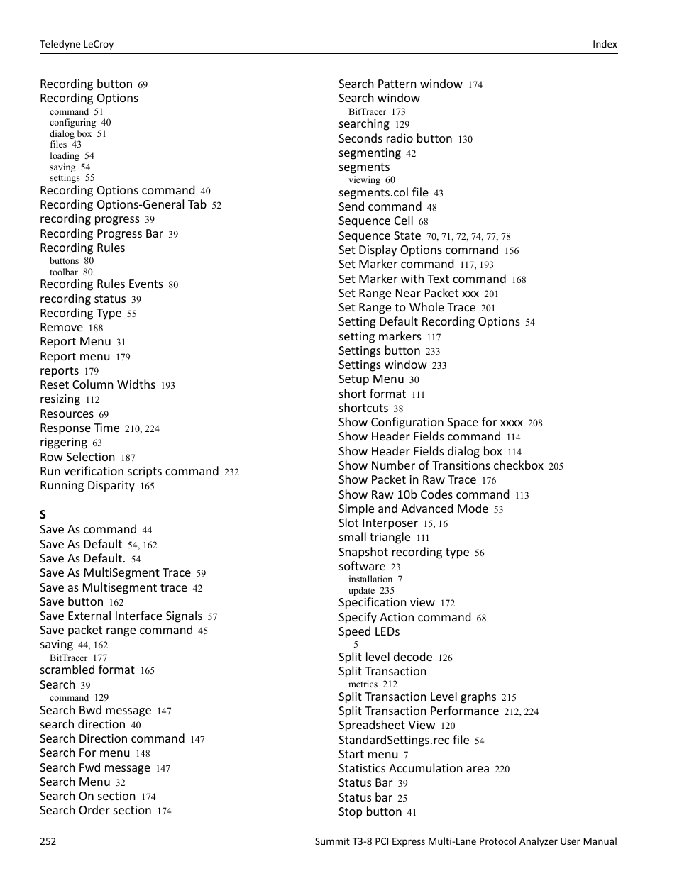 Teledyne LeCroy Summit T3-8 PCIe Multi-lane Protocol Analyzer User Manual User Manual | Page 264 / 266