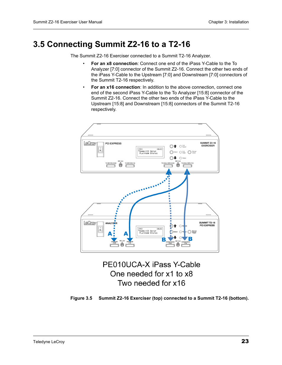 5 connecting summit z2-16 to a t2-16 | Teledyne LeCroy Summit Z2-16 PCI Express Multi-lane Exerciser User Manual User Manual | Page 27 / 84