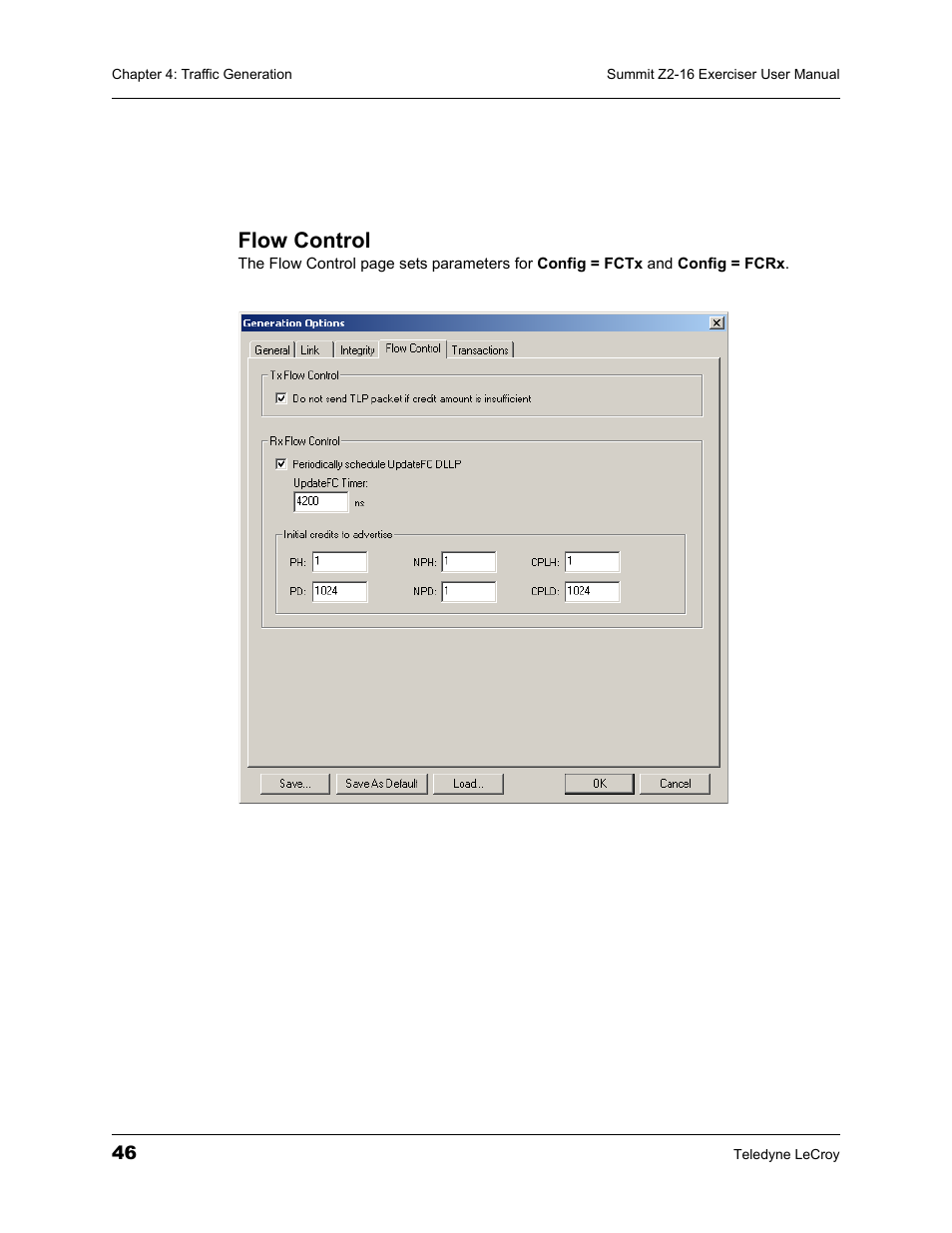 Flow control | Teledyne LeCroy Summit Z2-16 PCI Express Multi-lane Exerciser User Manual User Manual | Page 50 / 84