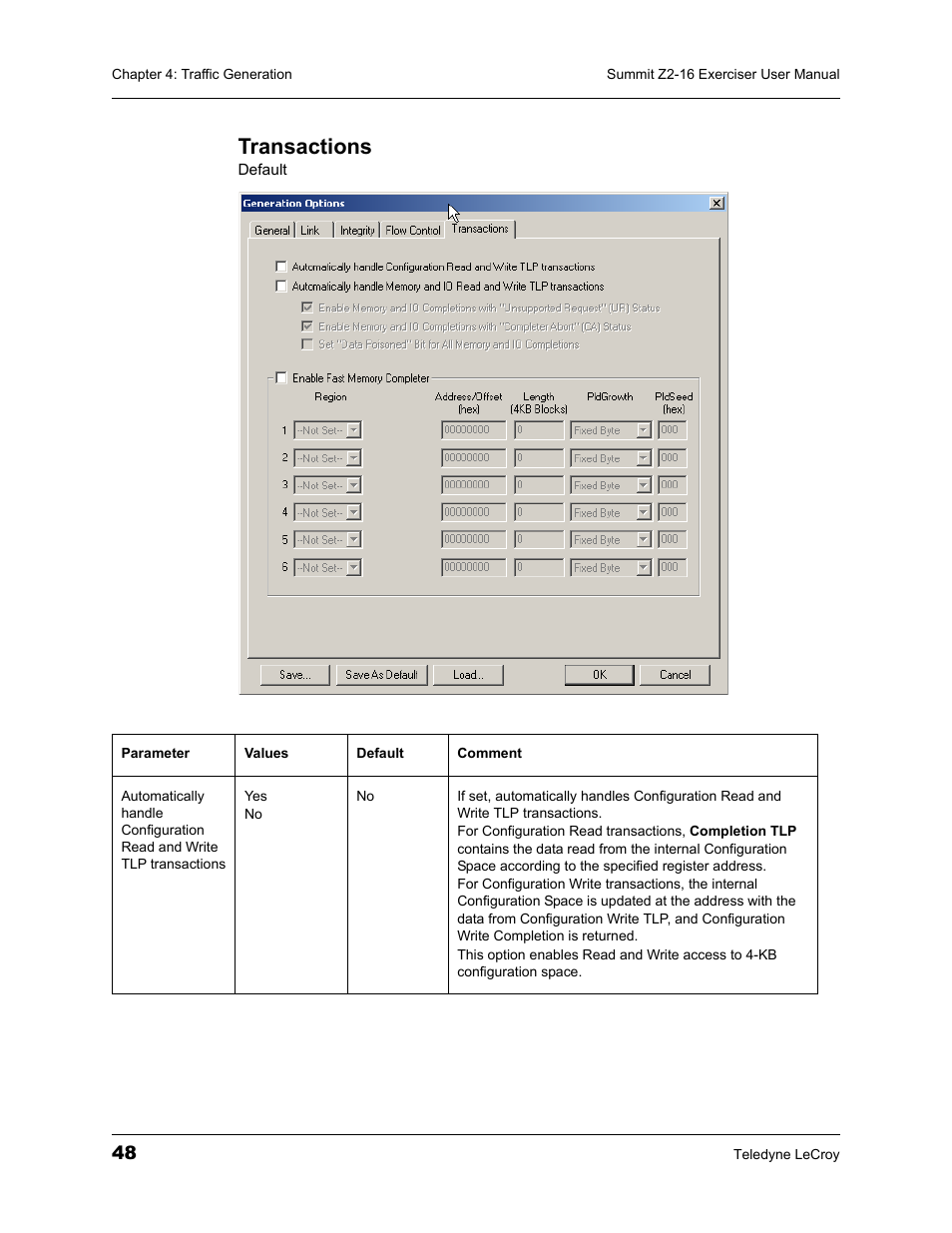 Transactions | Teledyne LeCroy Summit Z2-16 PCI Express Multi-lane Exerciser User Manual User Manual | Page 52 / 84
