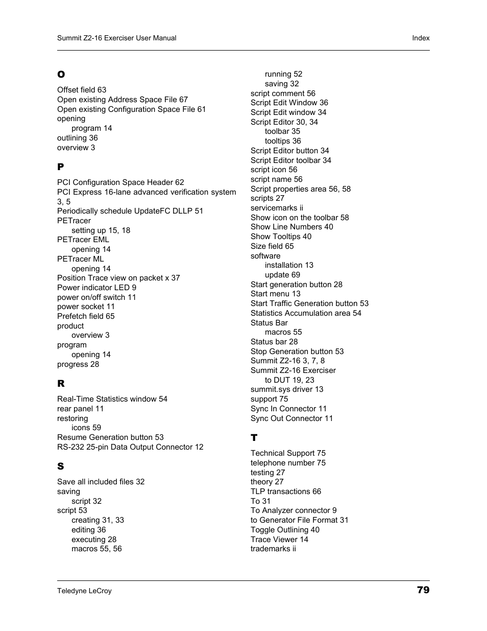 Teledyne LeCroy Summit Z2-16 PCI Express Multi-lane Exerciser User Manual User Manual | Page 83 / 84