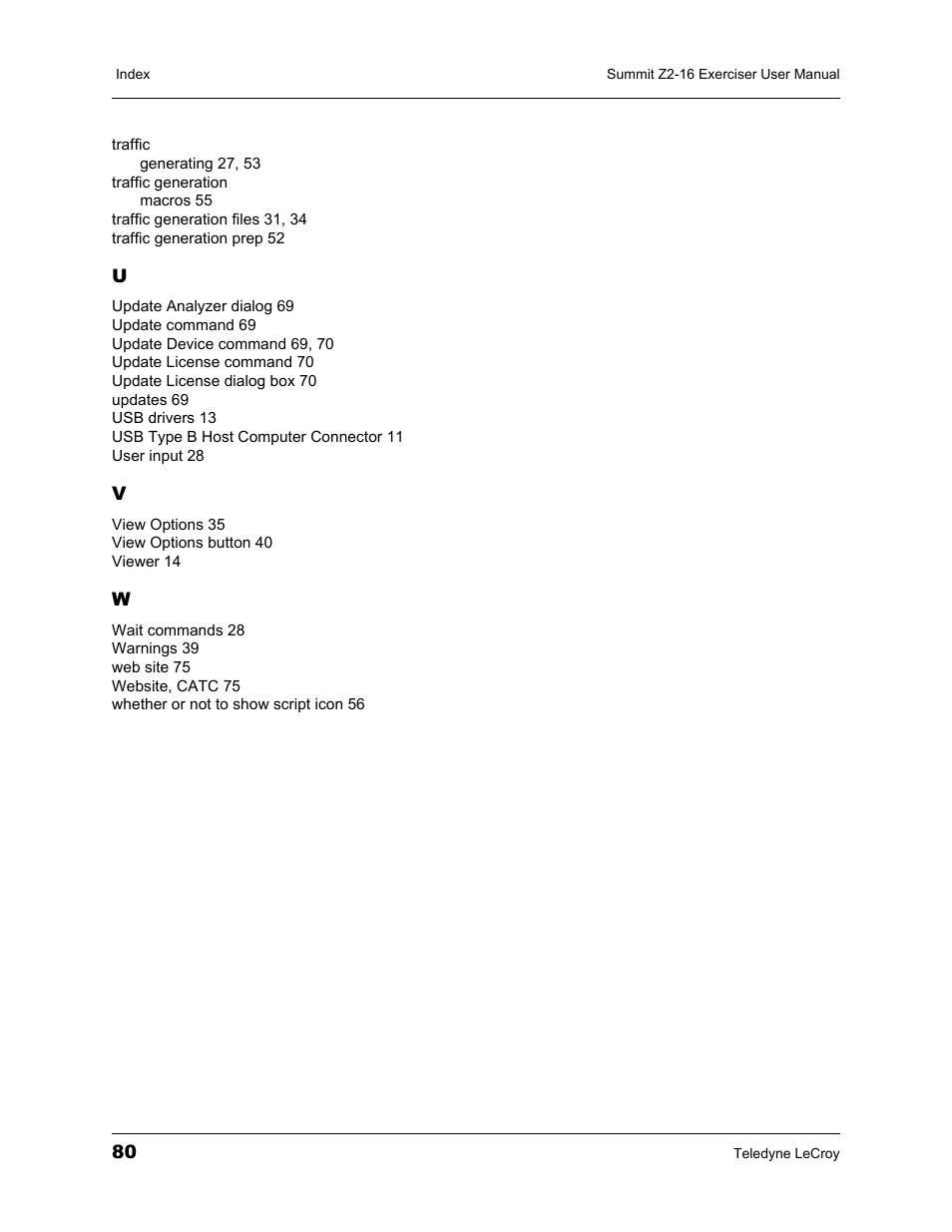 Teledyne LeCroy Summit Z2-16 PCI Express Multi-lane Exerciser User Manual User Manual | Page 84 / 84