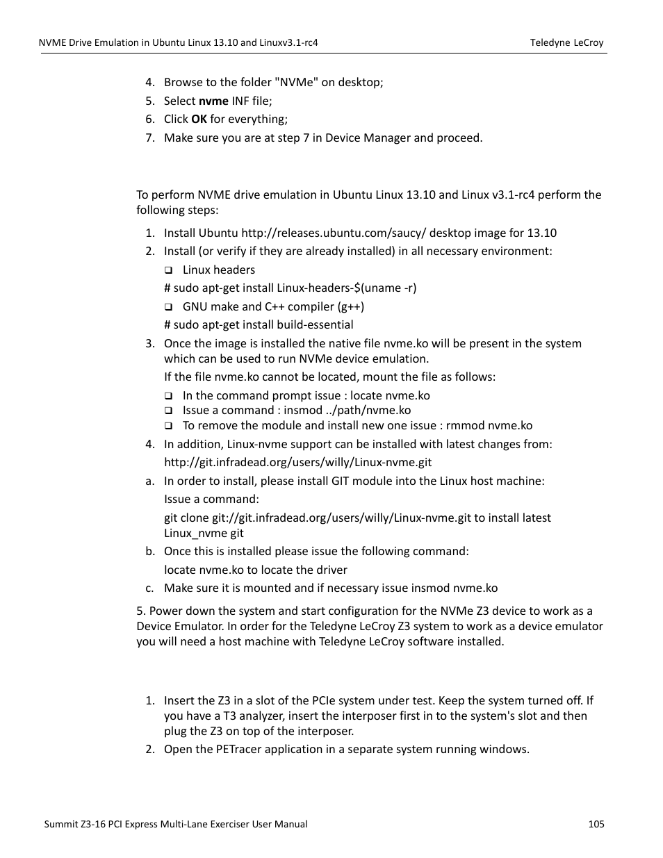 B.2.1 hardware setup for test equipment | Teledyne LeCroy Summit Z3-16 PCI Express Multi-lane Exerciser User Manual User Manual | Page 105 / 118