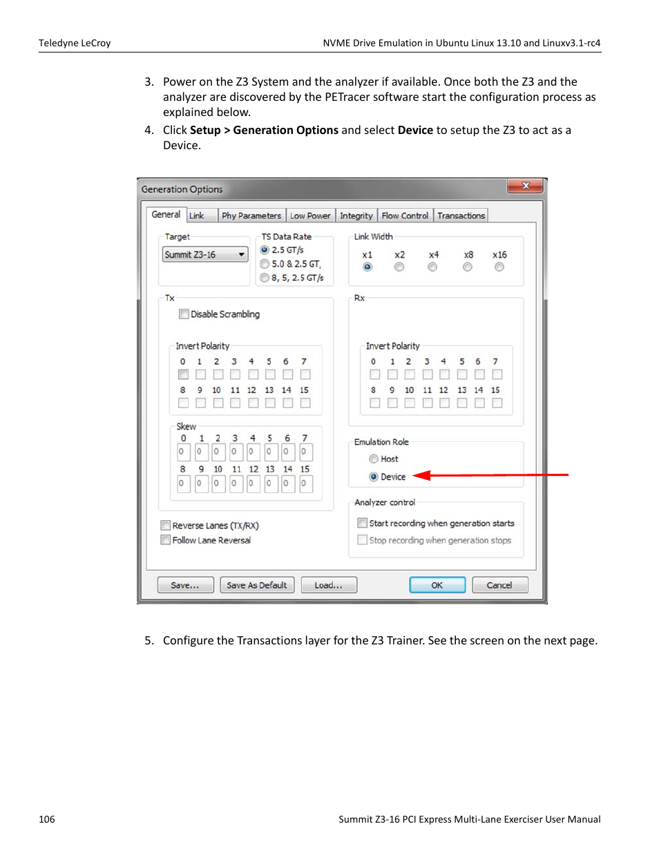 Teledyne LeCroy Summit Z3-16 PCI Express Multi-lane Exerciser User Manual User Manual | Page 106 / 118