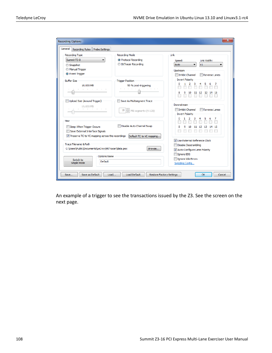 Teledyne LeCroy Summit Z3-16 PCI Express Multi-lane Exerciser User Manual User Manual | Page 108 / 118